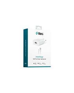 Ttec Seyahat Şarj Adaptörü + Type-A - Lightning Kablo Smartcharger 2.1 A