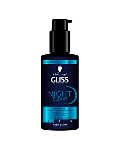 Gliss Night Elixir Nemlendirici Gece Saç Bakım Serumu Kuru ve Normal Saçlar 100 ml