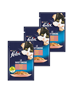 Felix Kedi Yaş Mama Somonlu 85 gr, 3'lü Set