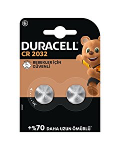 Duracell CR 2032 Lityum Düğme Pil (2’li paket) 3V, (CR2032)