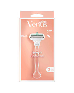 Gillette Venus Smooth Sensitive Tıraş Makinesi + 2 Adet Yedek Başlık