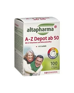 Altapharma Multivitamin Tablet Mineral A-Z 50 Yaş 100'lü