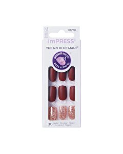 Impress Color Kendinden Yapışkanlı Takma Tırnak Kısa Parlak Kırmızı
