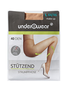 Underwear Destekli Külotlu İnce Çorap 40 den, Şampanya 44/46 Beden