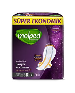 Molped Hijyenik Ped Supernight Süper Gece 14'lü