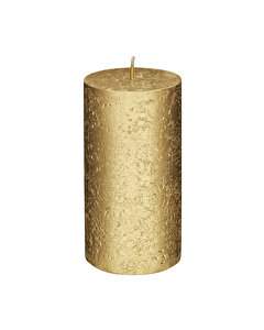 Rubin Licht Silindir Mum Rustik Metalik Altın, 130x68 mm