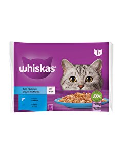Whiskas Yaş Kedi Maması Poşet Balık Favorileri 4x85 gr