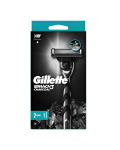 Gillette Mach3 Charcoal Makine + Yedek Bıçaklı 2'li