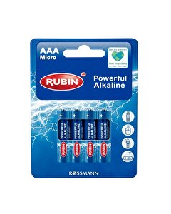Rubin Alkalin AAA İnce Pil 1,5V 4'lü