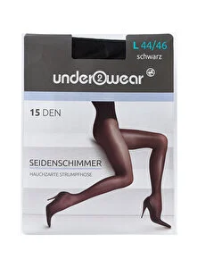 Underwear Külotlu İnce Çorap 15 den, Siyah, Parlak 44/46 Beden