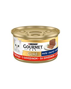 Purina Kedi Maması Kıyılmış Sığır Etli Konserve Gourmet Gold 85 gr