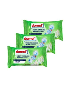 Domol Yüzey Temizleme Mendili Elma Tazeliği 50'li, 3'lü Set