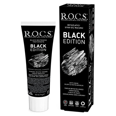 Rocs Rocs Diş Macunu Black Edition Kömür Beyazlatıcı 60 ml