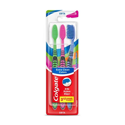 Colgate Colgate Diş Fırçası Extra Clean Colors Medium 2+1