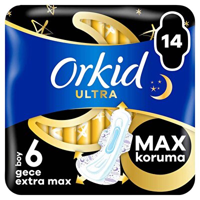 Orkid Orkid Hijyenik Ped Ultra Extra Max Dörtlü Gece 14'lü