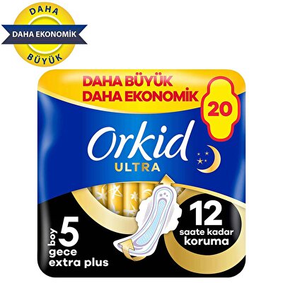 Orkid Orkid Hijyenik Ped Ultra Extra Plus Dörtlü Gece 20'li