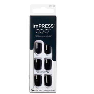 Impress Impress Color Kendinden Yapışkanlı Takma Tırnak Kısa All Black