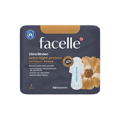 Facelle Facelle Ultra Ped Kanatlı Ekstra Gece Koruyucu 7'li