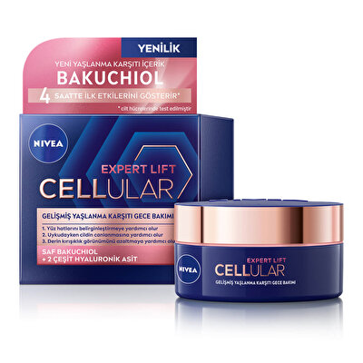 Nivea Nivea Cellular Expert Lift Doğal Retinol Alternatifi Saf Bakuchiol ve Hyaluronik Asit içeren Gece Kremi 50ml