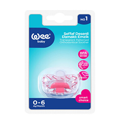Wee Baby Wee Baby Şeffaf Desenli Gövdeli Damaklı Emzik No:1 836