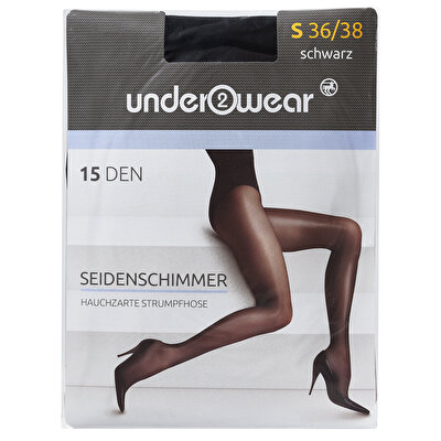 Underwear Underwear Külotlu İnce Çorap 15 den, Siyah, Parlak 36/38 Beden
