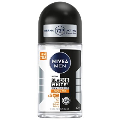 Nivea Men Nivea Men Erkek Roll-on Deodorant 72h Anti-perspirant Black&White Invisible Güçlü Etki 50 ml