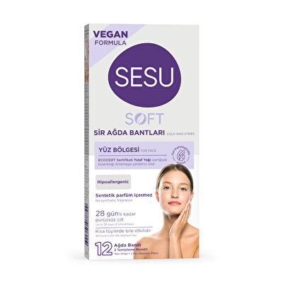 Sesu Sesu Soft Yüz Ağda Bandı 12'li
