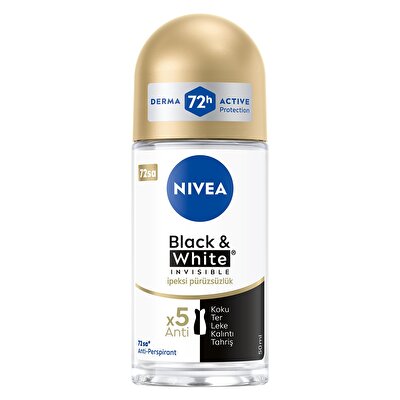 Nivea Nivea Black & White Invisible Roll On İpeksi Pürüzsüzlük 50 ml