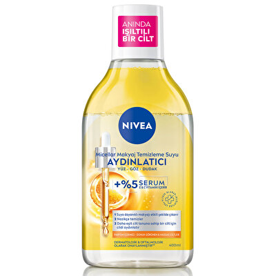 Nivea Nivea Micellar Makyaj Temizleme Suyu Serum İçerikli Aydınlatıcı 400 ml