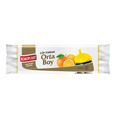 Koroplast Koroplast Orta Boy Çöp Torbası Mandarin Kokulu 15'li