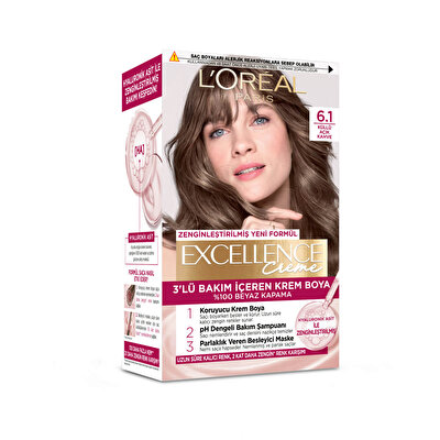 L’Oréal Paris L’Oréal Paris Excellence Creme Saç Boyası Küllü Açık Kahve 6.1