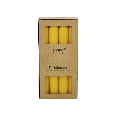 Rubin Licht Rubin Licht Çubuk Mum Sarı 8'li