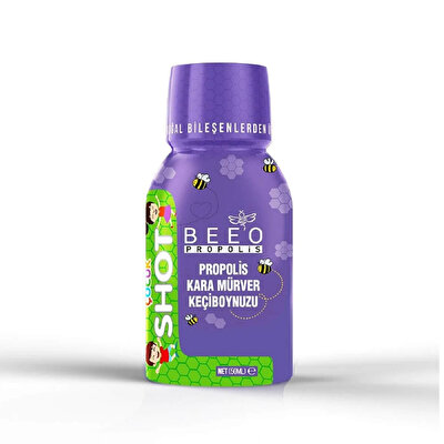 Beeo Beeo Propolis Shot Kara Mürver Çocuklar İçin 50 ml