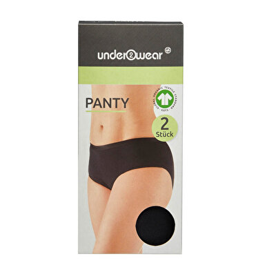 Underwear Underwear Kadın Panty Slip Külot 2'li Siyah L Beden