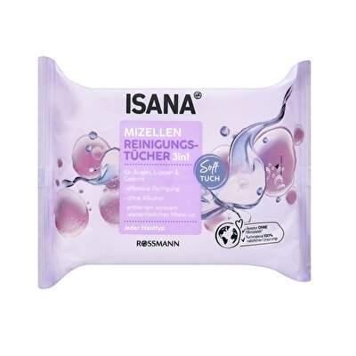 Isana Isana Yüz Temizleme Mendili 3'in1 Kuru ve Hassas Ciltler İçin 25'li