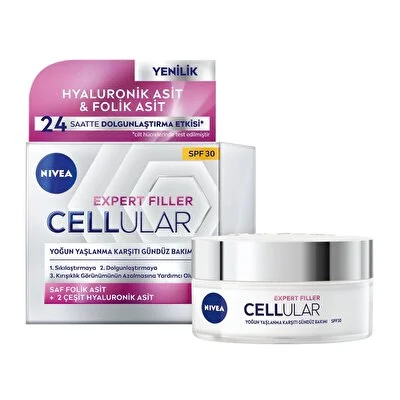 Nivea Nivea Cellular Expert Filler Yoğun Yaşlanma Karşıtı Gündüz Bakım Yüz Kremi 50 ml, SPF30