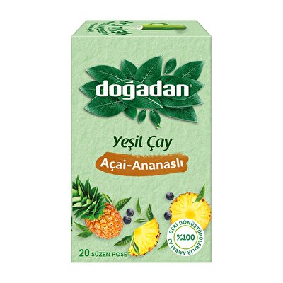 Doğadan Doğadan Yeşil Çay Açai-Ananaslı 20'li