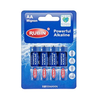 Rubin Rubin Alkalin AA Kalem Pil 1,5V 4'lü