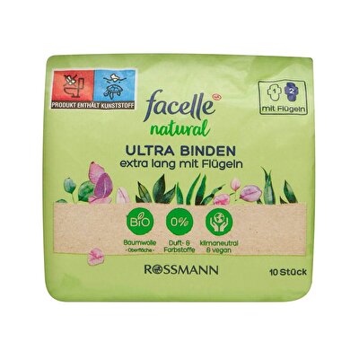 Facelle Facelle 10'lu Kanatlı Estra Uzun Natural Ultra Ped