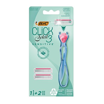 Bic Bic Soleil Click 3 Bıçaklı Sensitive Kadın Tıraş Bıçağı 1 Sap+2 Başlık