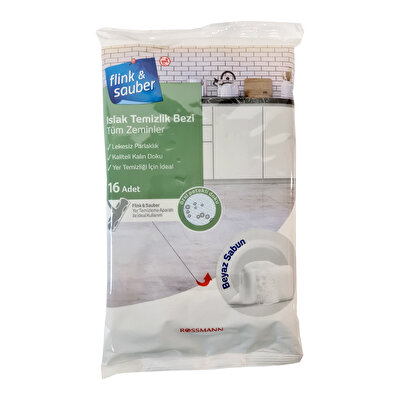 Flink & Sauber Flink & Sauber Yer Bezi Islak Beyaz Sabun 16'lı