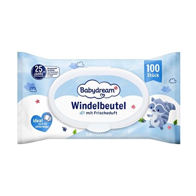 Babydream Babydream Kirli Bebek Bezi Çöp Torbası Pudra Kokulu 100'lü