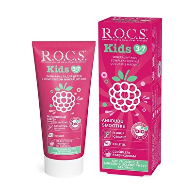 Rocs Rocs Kids Çocuk Diş Macunu 3-7 Yaş Ahududu Smoothie 35 ml