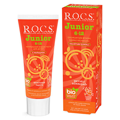 Rocs Rocs 6-12 Yaş Çocuklar İçin Diş Macunu Meyve Gökkuşağı 60 ml