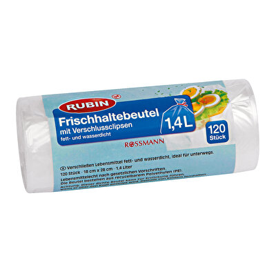 Rubin Rubin Saklama Poşeti Klipsli 1.4Lt 120'li