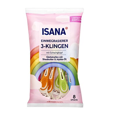 Isana Isana Tıraş Bıçağı 3 Bıçaklı Kullan At Rainbow 8'li