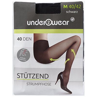 Underwear Underwear Destekli Külotlu İnce Çorap 40 den, Siyah, 40/42 40/42 Beden