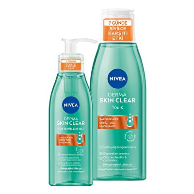 Nivea Nivea Derma Skin Clear Yüz Temizleme Jeli 150 ml ve Nemlendirici Tonik 200 ml