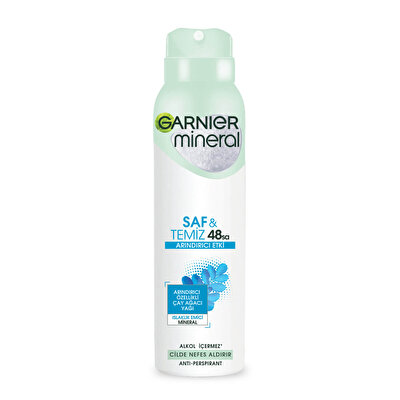 Garnier Mineral Garnier Mineral Sprey Deodorant Saf ve Temiz, Anti-Perspirant 150 ml