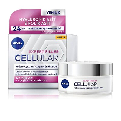 Nivea Nivea Cellular Expert Filler Yoğun Yaşlanma Karşıtı Gündüz Bakım Yüz Kremi SPF15 50 ml